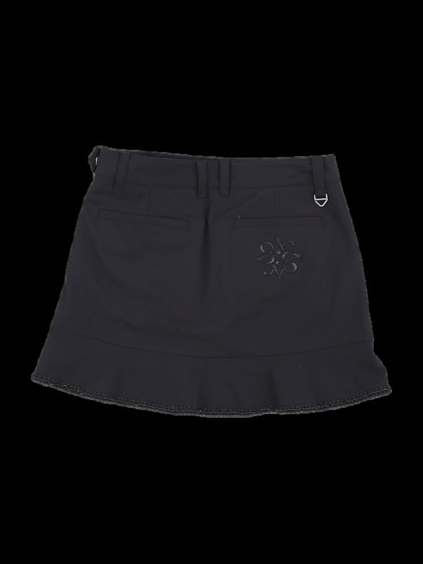 블랙 프릴 헴 스커트