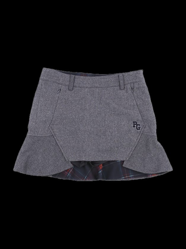 그레이 플레어 틔임 스커트