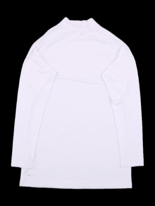 화이트 하이넥 모크넥 긴팔 티셔츠 베이스레이어