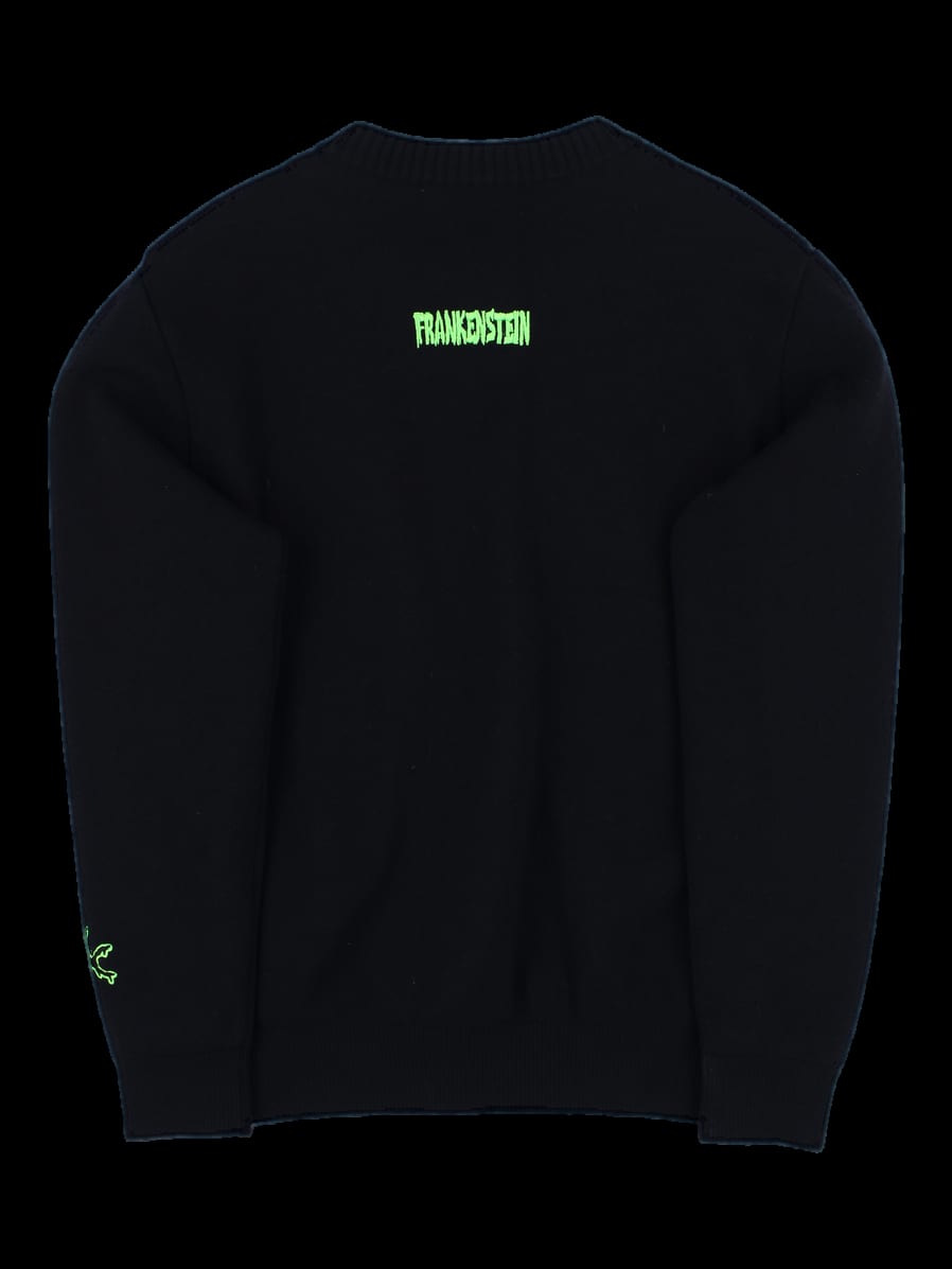 블랙 네온 그래픽 니트 스웨터