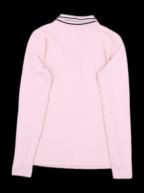 라이트 핑크 골지 긴팔 카라티