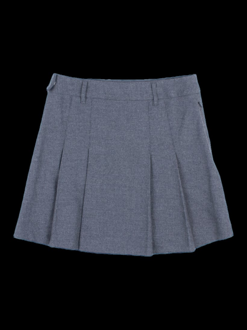 그레이 플리츠 미니 스커트