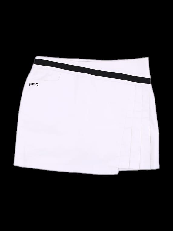 화이트 블랙 배색 플리츠 큐롯 스커트