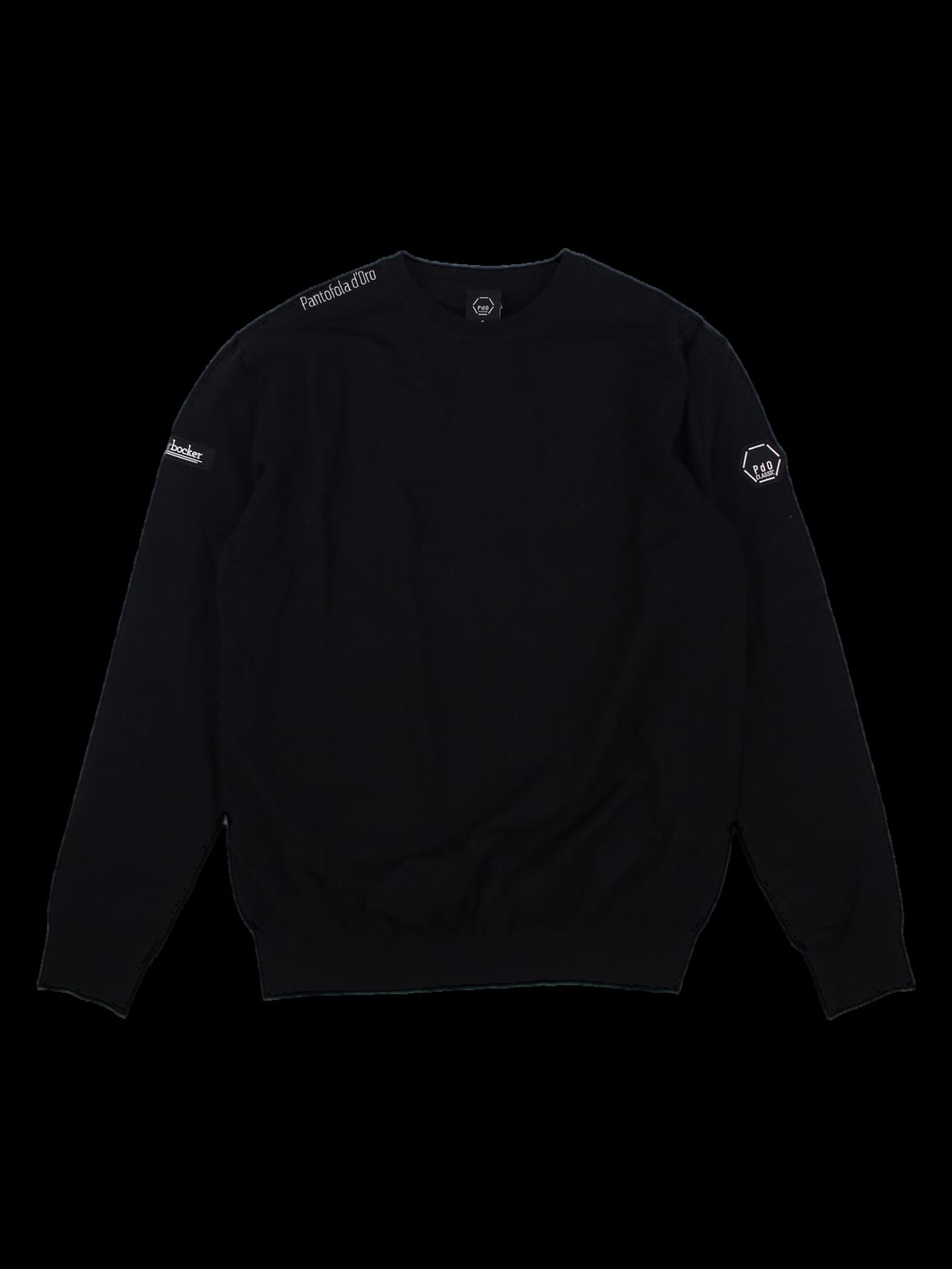 블랙 로고 포인트 긴팔 니트 스웨터