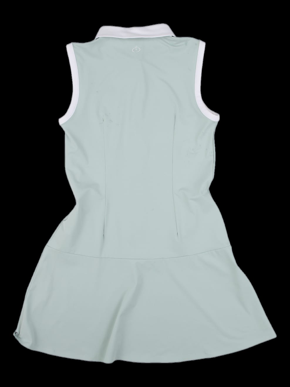 민트 배색 sleeveless 카라 원피스