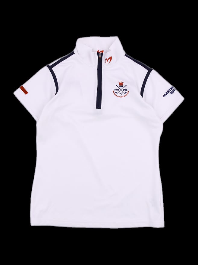 화이트 배색 Half-Zip 반팔 티셔츠