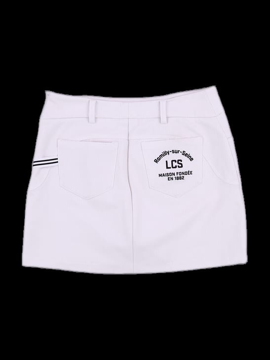 화이트 플리츠 믹스 미니 스커트