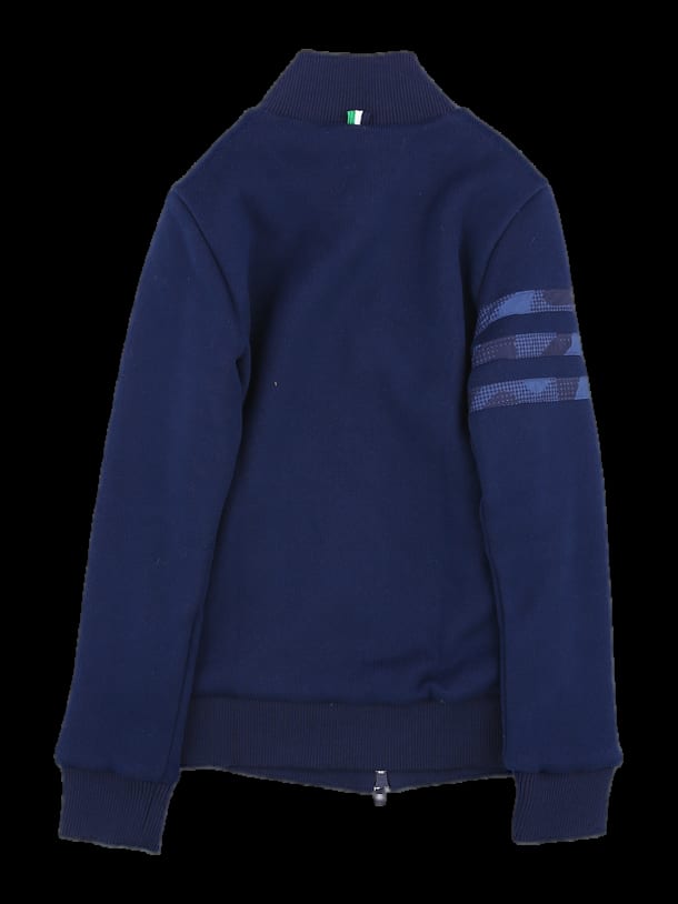 네이비 그래픽 자수 긴팔 집업 자켓
