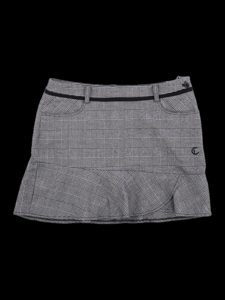 그레이 글렌 체크 플레어 스커트