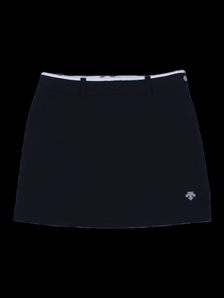 블랙 화이트 배색 배색 밴드 미니 스커트