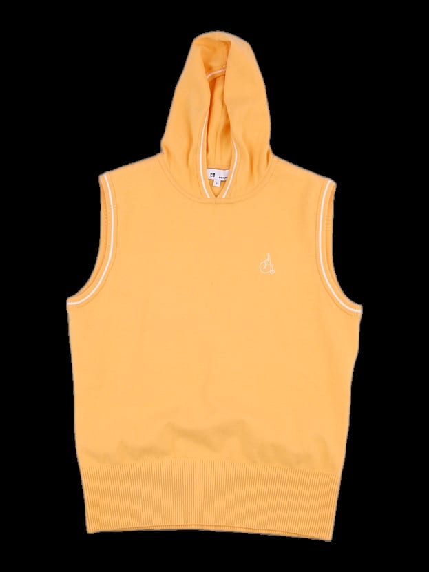 옐로우 후디드 sleeveless 니트 베스트