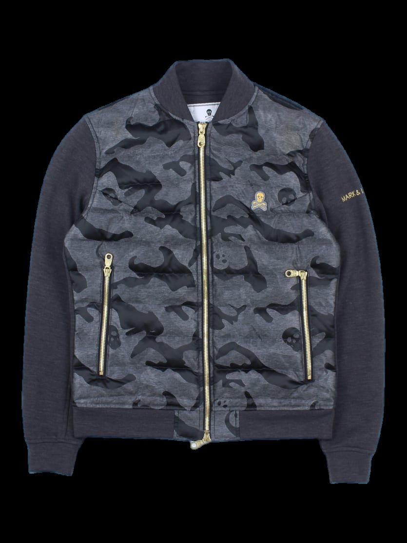 그레이 카모플라쥬 패딩 믹스 하이브리드 자켓