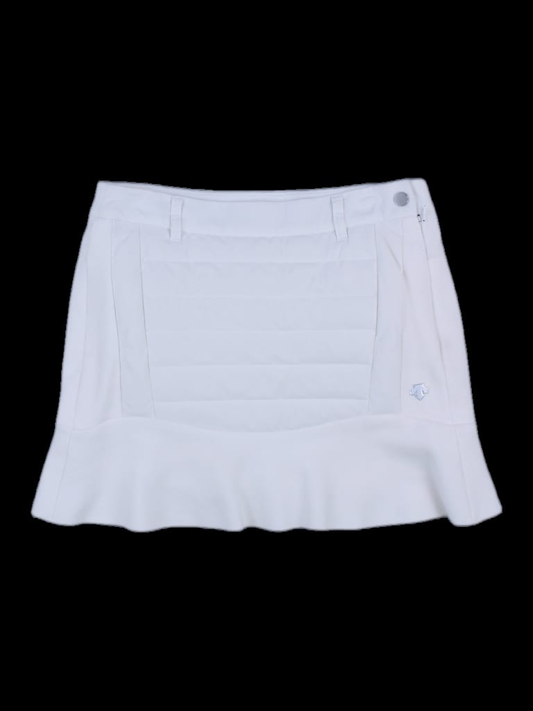 아이보리 퀼팅 플레어 스커트