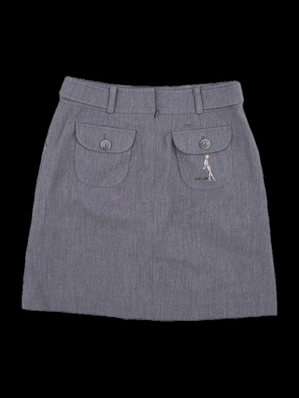 그레이 버터플라이 포켓 큐롯 스커트
