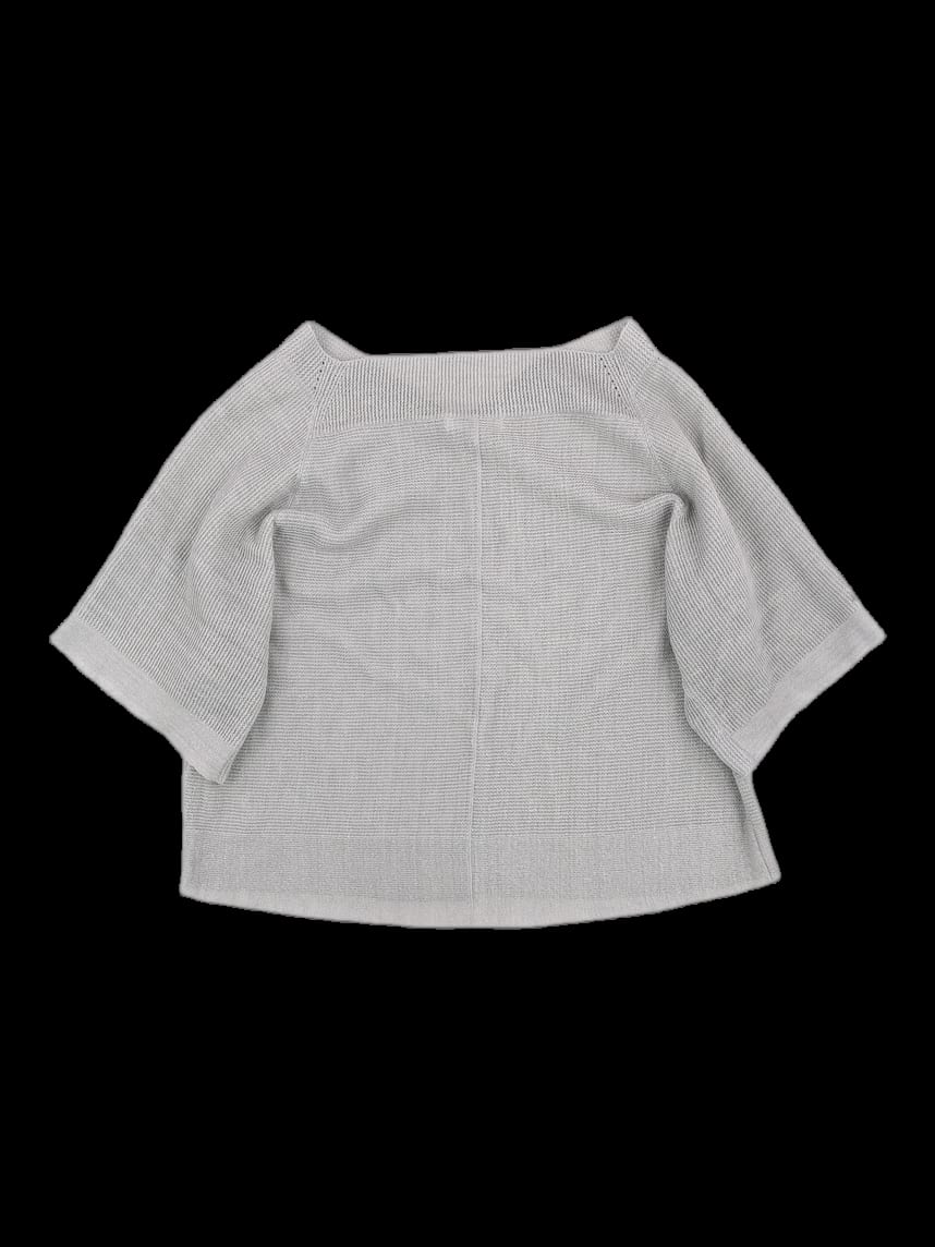그레이 브이넥 반팔 니트