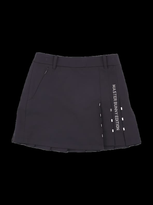 블랙 플리츠 랩 스커트