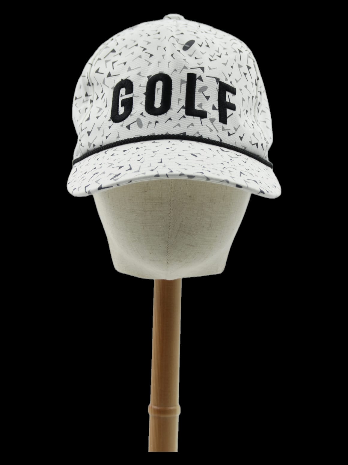 화이트 GOLF 자수 패턴 볼캡