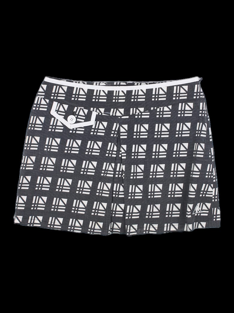 블랙 앤 화이트 지오메트릭 패턴 큐롯 스커트