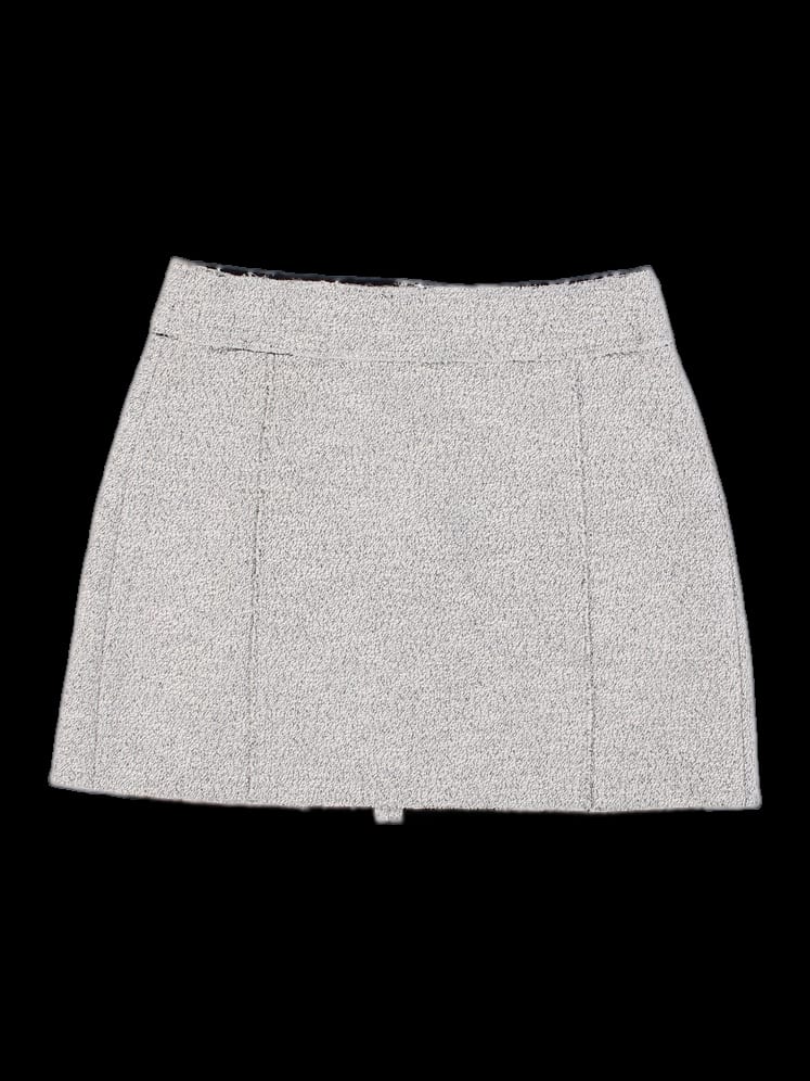 그레이 트위드 미니 스커트