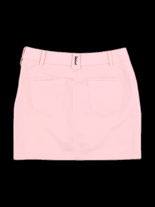 핑크 블랙 라인 배색 미니 스커트