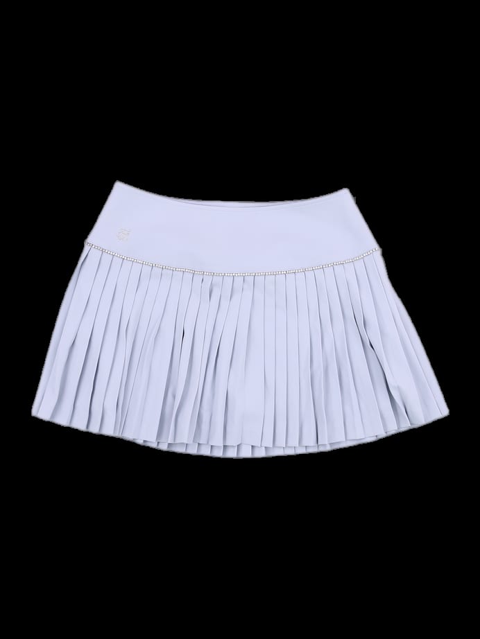 연한 블루 플리츠 큐롯 스커트