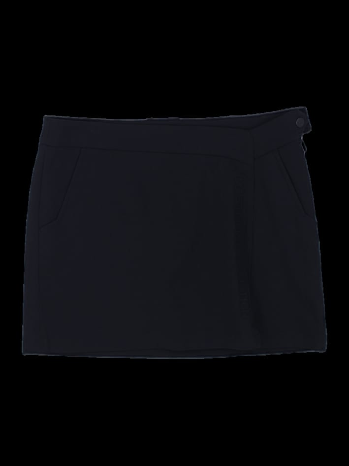 블랙 랩 디자인 미니 스커트