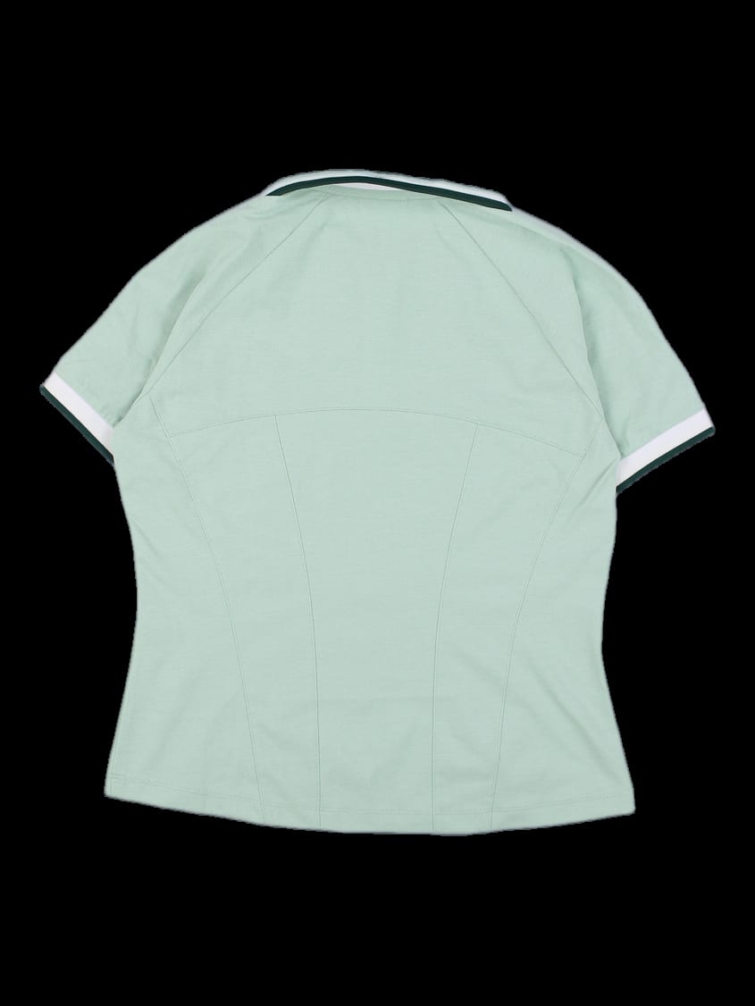 민트 하프 집업 반팔 카라 티셔츠