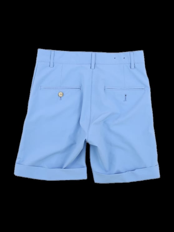 블루 솔리드 롤업 반바지