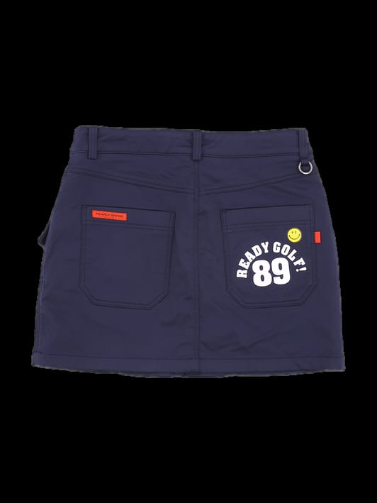 네이비 사이드 로고 미니 스커트