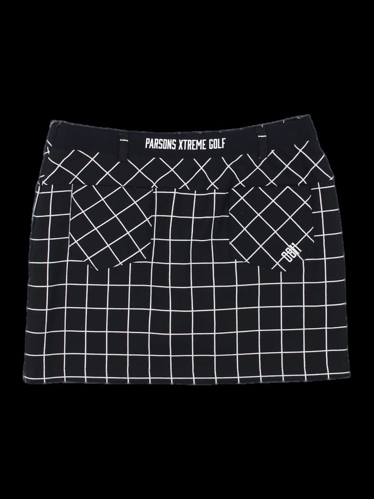블랙 화이트 윈도우 페인 체크 큐롯 스커트