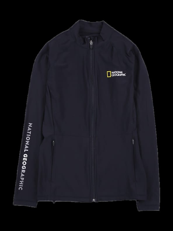 블랙 로고 프린트 집업 스탠드카라 점퍼