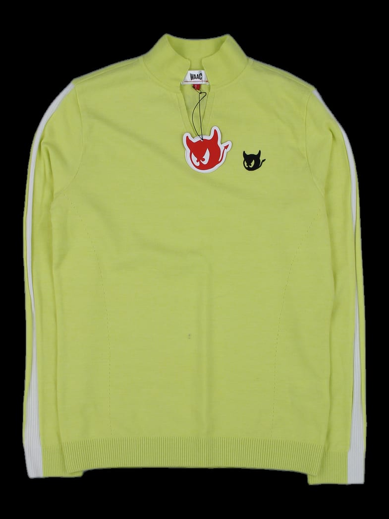 라임 롱슬리브 사이드 라인 하이넥 니트
