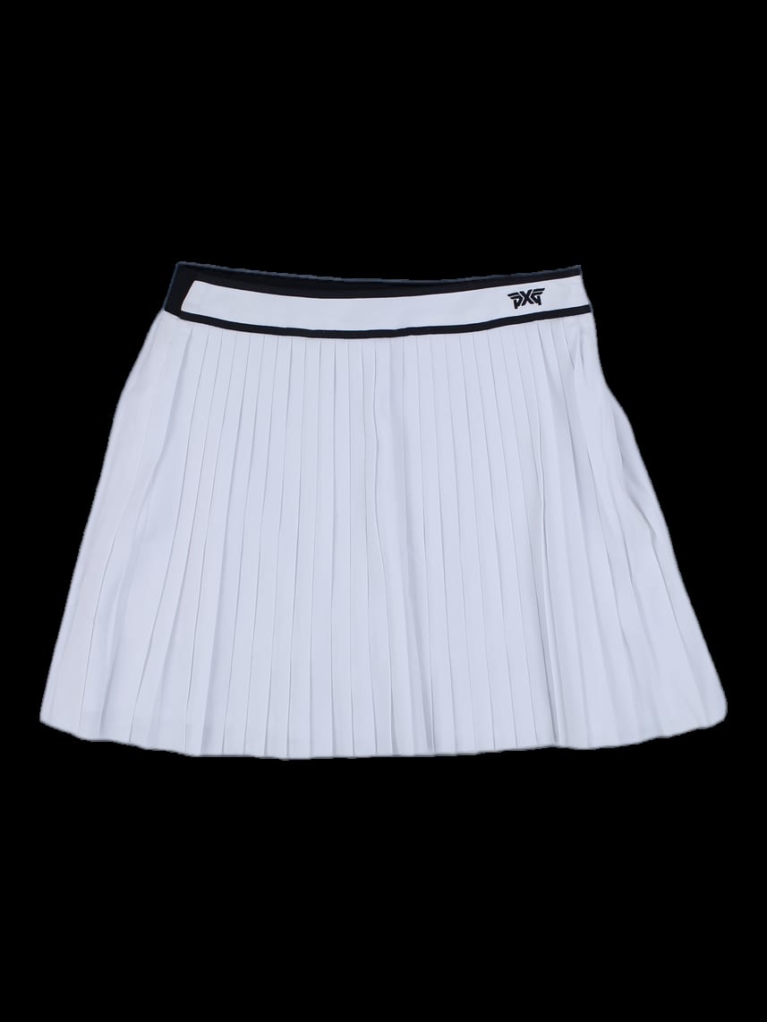 화이트 플리츠 골프 스커트