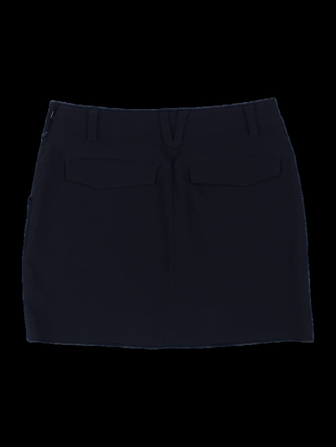 블랙 솔리드 미니 스커트
