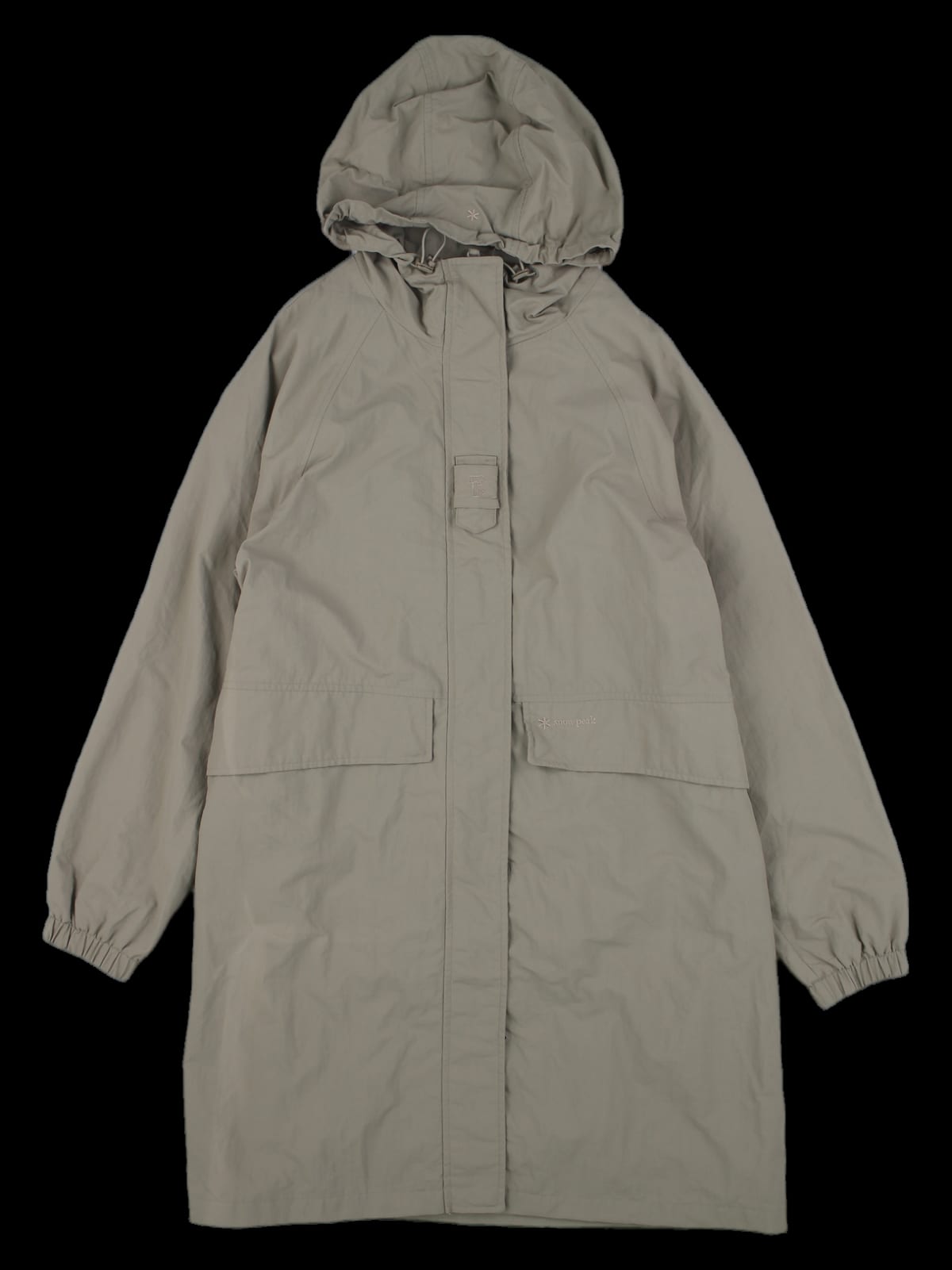 베이지 롱 후디드 코트