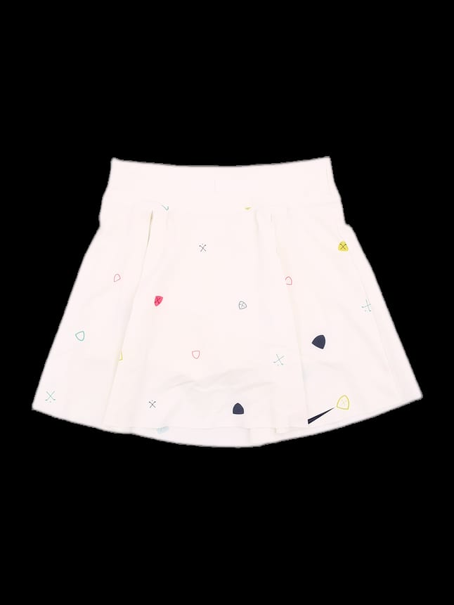 아이보리 올오버 미니 프린트 스커트