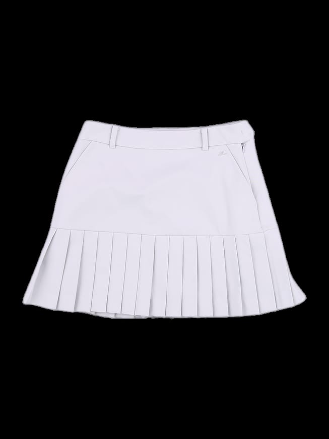 아이보리 하단 플리츠 스커트