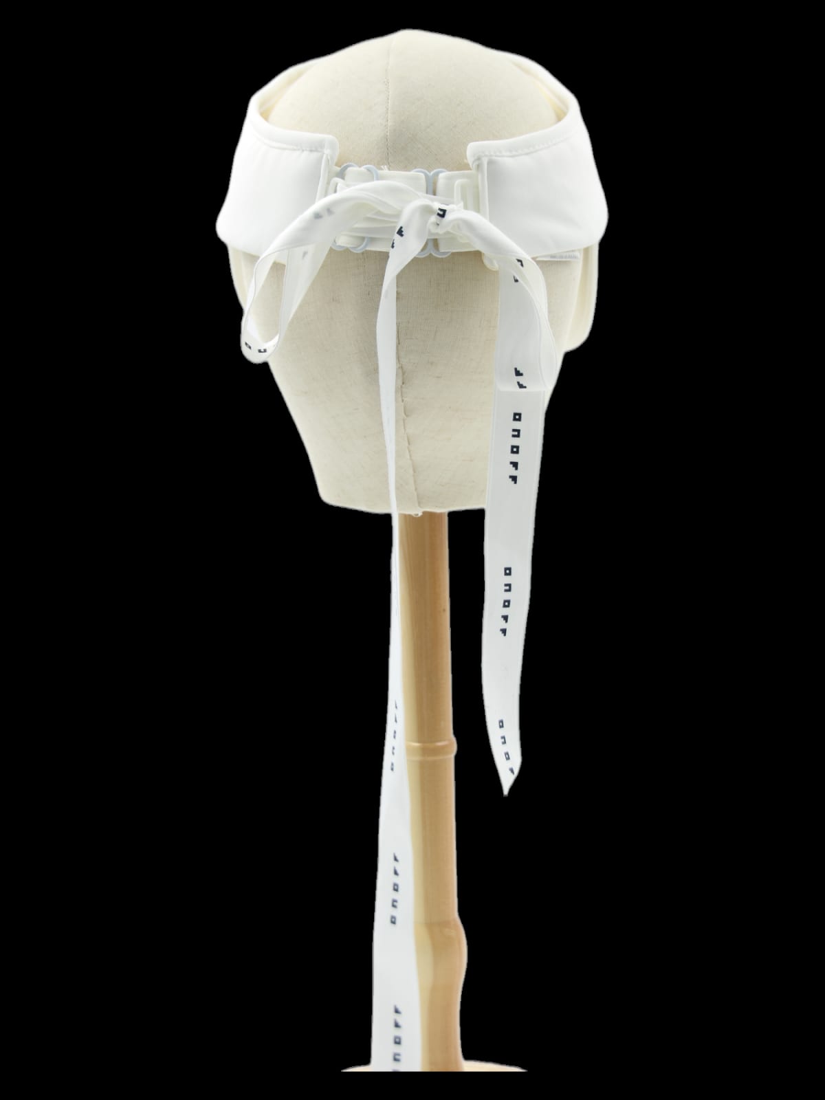 화이트 레터링 자수 리본 썬바이저