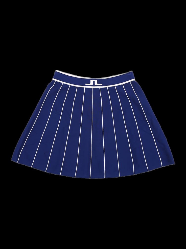 블루 세로 스트라이프 니트 스커트
