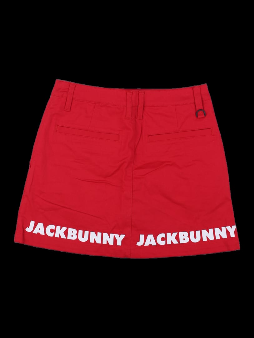 레드 로고 레터링 미니 스커트