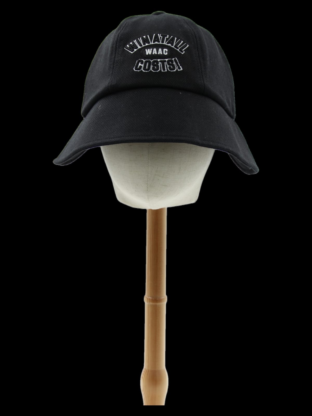블랙 자수 레터링 볼캡