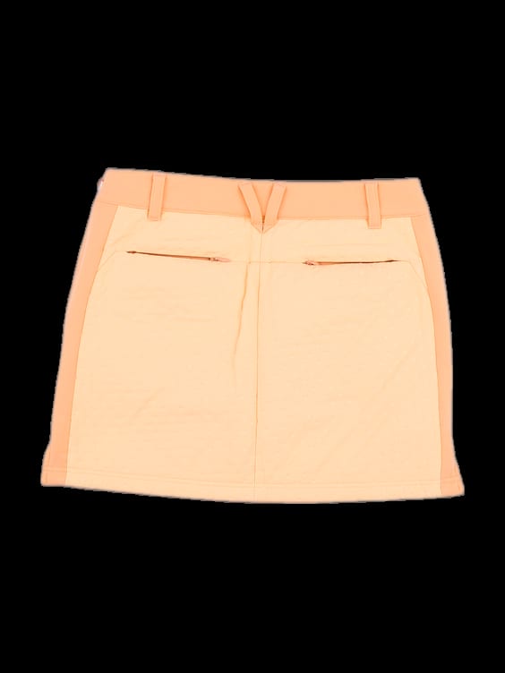 오렌지 도트 패턴 퀼팅 스커트