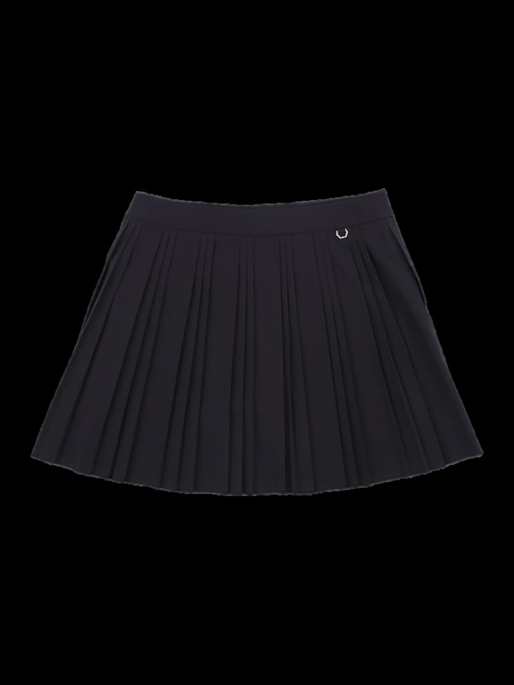 블랙 플리츠 미니 스커트