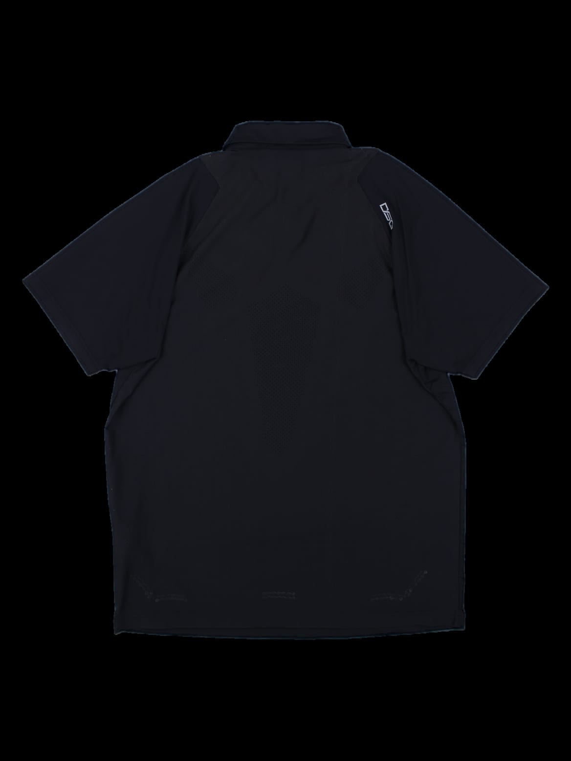 블랙 솔리드 반팔 카라 티셔츠