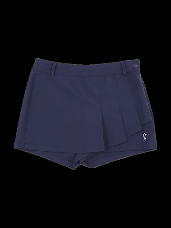 네이비 랩 플리츠 숏팬츠 큐롯