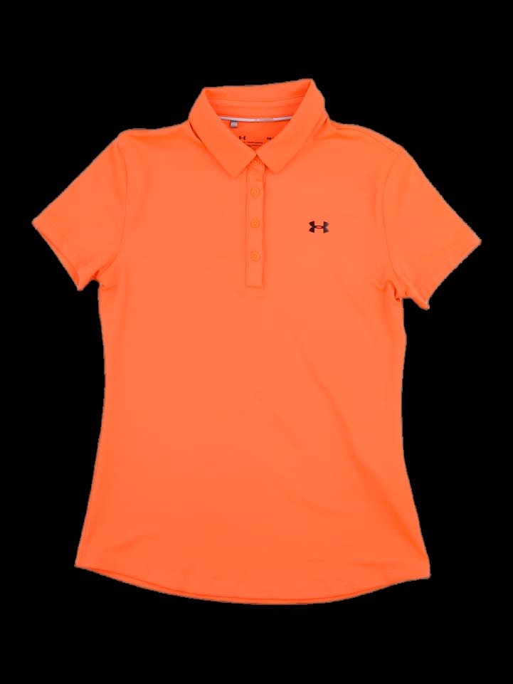 오렌지 솔리드 반팔 카라 티셔츠