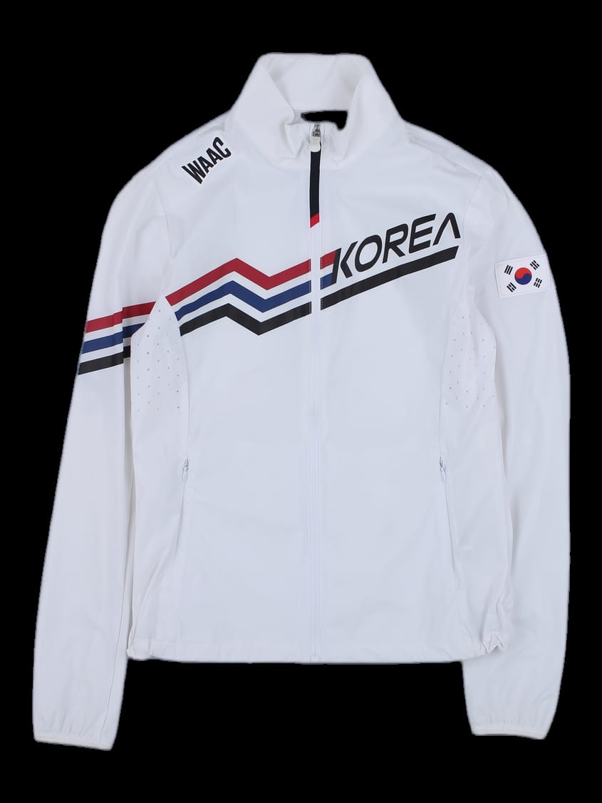 화이트 코리아 그래픽 집업 바람막이