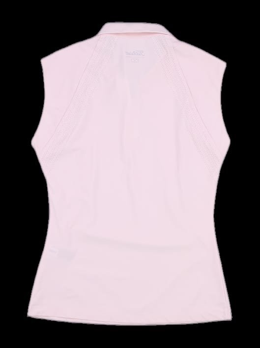 연핑크 로고 포인트 민소매 카라티
