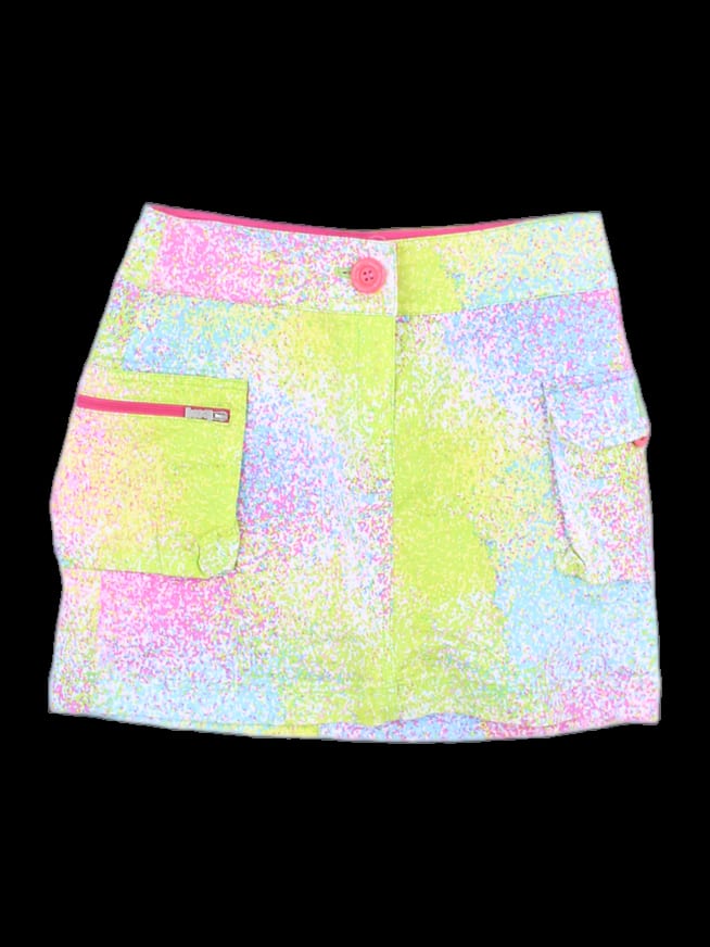 멀티 컬러 그래픽 패턴 미니 스커트