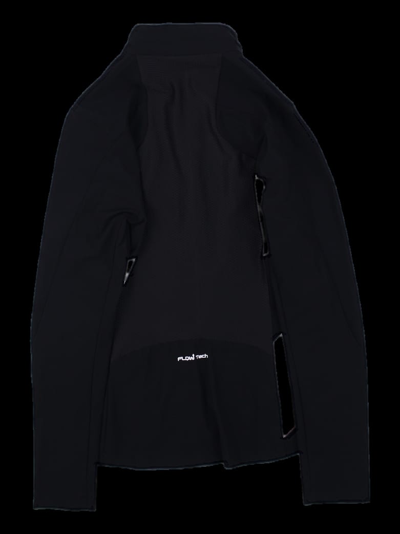 블랙 화이트 배색 배색 긴팔 집업 자켓